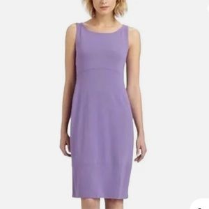 EILEEN FISHER Mulberry Purple Jersey Knit Wide Boat Neck Oval Cutout Dress